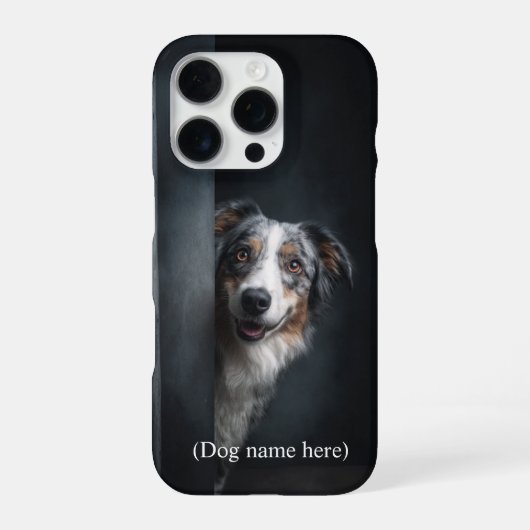 Personalized Blue Merle Aussie Portrait iPhoneケース (裏面)