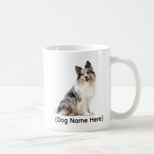 Personalized Blue Merle Sheltie I Own You コーヒーマグカップ (右)