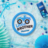 Personalized Blue Monster Truck Little Brother ペーパープレート (パーティー)