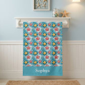 Personalized Blue Nautical Starfish バスタオル