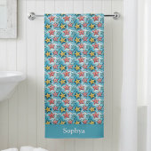 Personalized Blue Nautical Starfish ビーチタオル