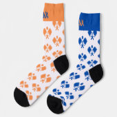 Personalized Blue Orange Odd Pickleball Socks ソックス (左)