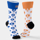 Personalized Blue Orange Odd Pickleball Socks ソックス (傾斜あり)