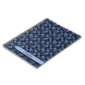 Personalized Blue Peacock Feather Notebook ノートブック (左側)