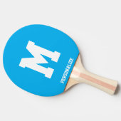 Personalized blue ping pong table tennis paddle 卓球ラケット (横)