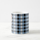 Personalized Blue Plaid Panda コーヒーマグカップ (中央)