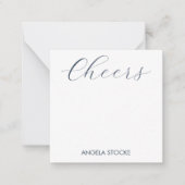 Personalized Blue Retro Flower ノートカード (正面)