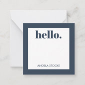 Personalized Blue Retro Flower ノートカード (正面)