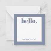 Personalized Blue Retro Flower ノートカード (正面)