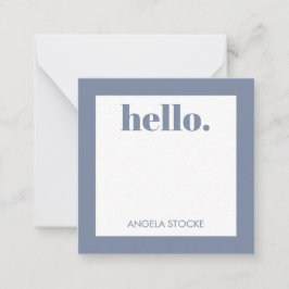 Personalized Blue Retro Flower ノートカード