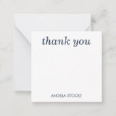 Personalized Blue Retro Flower ノートカード (正面)