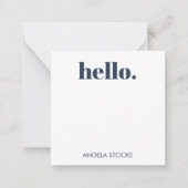 Personalized Blue Retro Flower ノートカード (正面)