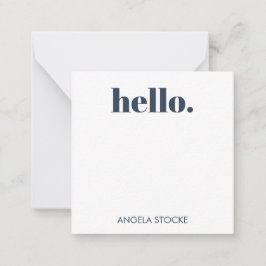 Personalized Blue Retro Flower ノートカード