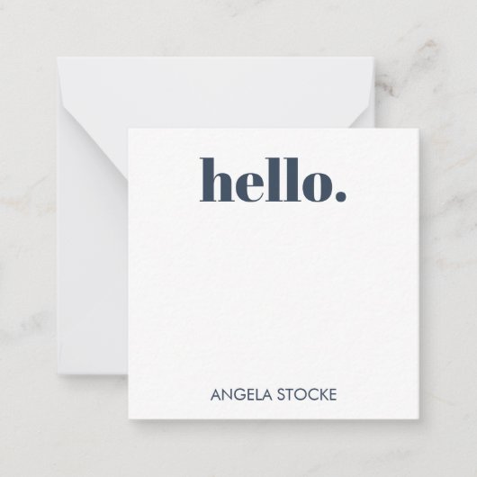 Personalized Blue Retro Flower ノートカード (正面)