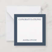 Personalized Blue Retro Flower Note Card ノートカード (正面)