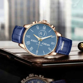 Personalized Blue Roman Numeral Luxury Custom Gift 腕時計