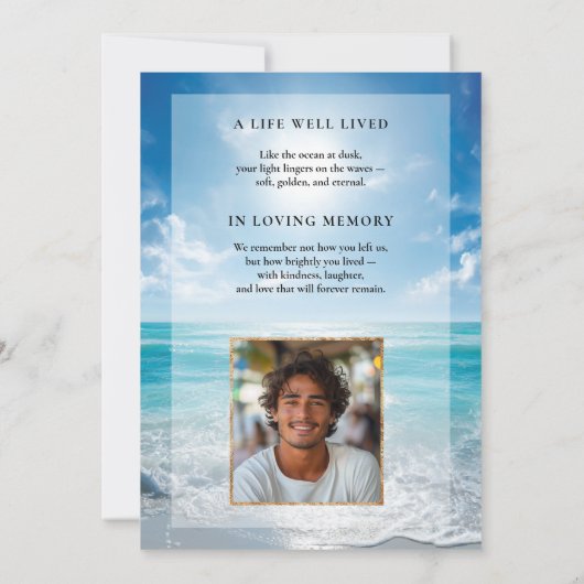 Personalized Blue Sky Funeral Invitation 招待状 (裏面)