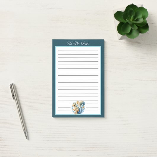 Personalized Blue Squirrel To Do List ポストイット (オフィス)