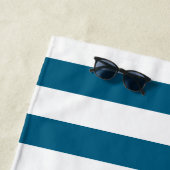 Personalized Blue Stripe with Shark ビーチタオル (インサイチュ)