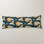 Personalized Blue Sun Moon Good Night Good Morning ボディピロー (裏面)