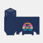 Personalized Blue Tropical Beach Party フェイバーボックス (折り畳みなし)