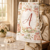 Personalized Blush Bow Golf Monogram ゴルフタオル