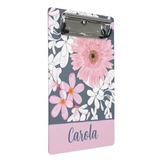 Personalized Blush Floral Planner ミニクリップボード (アングル)