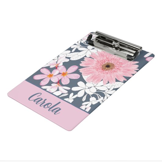 Personalized Blush Floral Planner ミニクリップボード (アングル3)