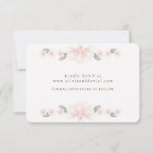 Personalized Blush Floral Save the Date Card セーブザデート (裏面)
