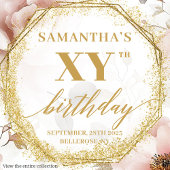 Personalized Blush Gold 90 Birthday Party Napkins スタンダードカクテルナプキン