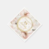 Personalized Blush Gold 90 Birthday Party Napkins スタンダードカクテルナプキン (角)