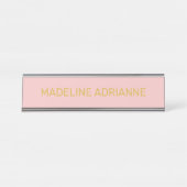 Personalized Blush & Gold Modern Desk Name Plate デスクネームプレート (正面)