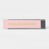 Personalized Blush & Gold Modern Desk Name Plate デスクネームプレート (正面)