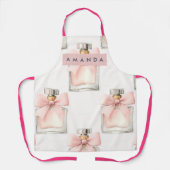 Personalized Blush Perfume Bottle Coquette Pattern エプロン (正面)