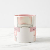 Personalized Blush Perfume Bottle Coquette Pattern ツートーンマグカップ (中央)