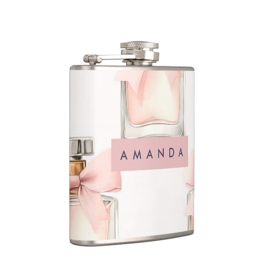 Personalized Blush Perfume Bottle Coquette Pattern フラスク (右)