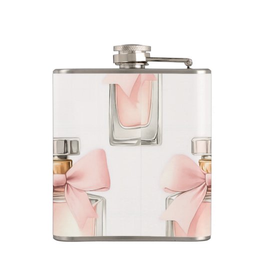 Personalized Blush Perfume Bottle Coquette Pattern フラスク (裏面)