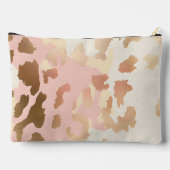 Personalized Blush Pink and Gold Leopard Print アクセサリーポーチ (裏面)