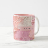 Personalized Blush Pink and Peach Paint ツートーンマグカップ (正面右)