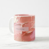 Personalized Blush Pink and Peach Paint ツートーンマグカップ (正面左)