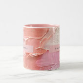 Personalized Blush Pink and Peach Paint ツートーンマグカップ (中央)