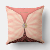 Personalized Blush Pink Textile Illusion クッション (裏面)