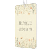 Personalized Blush Wildflower Teacher Thank You カーエアーフレッシュナー (左)