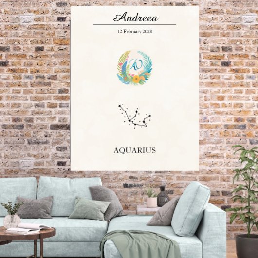 Personalized Boho Aquarius Zodiac Constellation ポスター