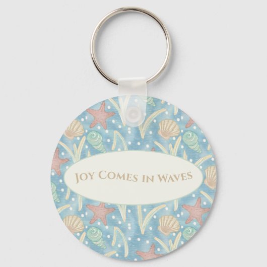 Personalized Boho Beach Keychain – Starfish Shells キーホルダー (正面)