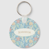 Personalized Boho Beach Keychain – Starfish Shells キーホルダー (裏面)