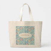 Personalized Boho Beach Tote Bag – Starfish Shells ラージトートバッグ (裏面)