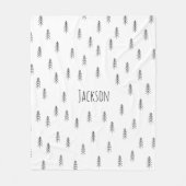 Personalized Boho black and white フリースブランケット (正面)