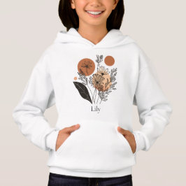 Personalized Boho Botanical Kids Hoodie