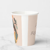 Personalized Boho Botanical Watercolor Celebration 紙コップ (左)